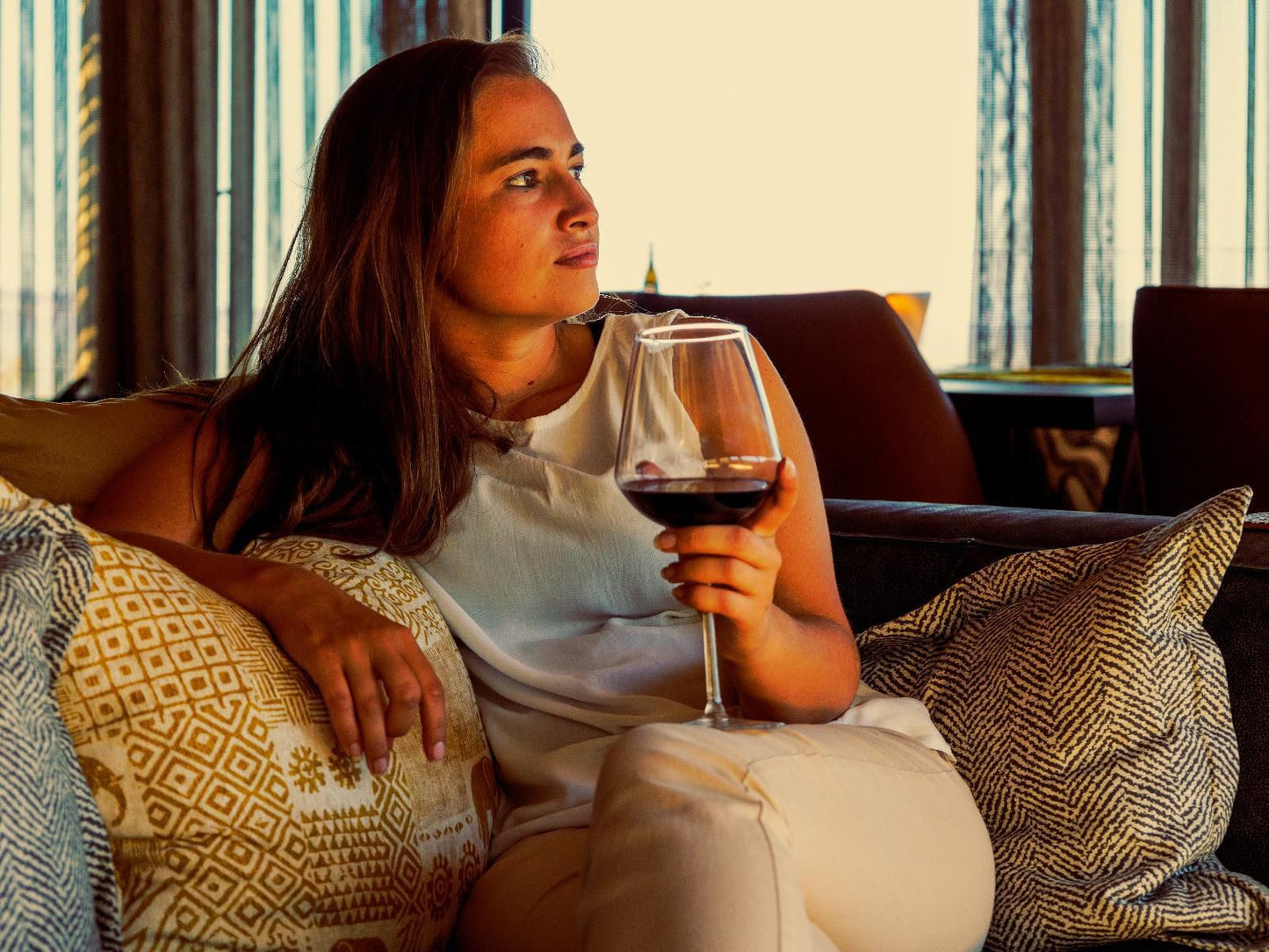 Timbila Safari Lodge, Face, Person, One Face, Portrait, Brown Hair, Glass, Drinking Accessoire, Drink, Wine, Wine Glass, Food, Profile Face