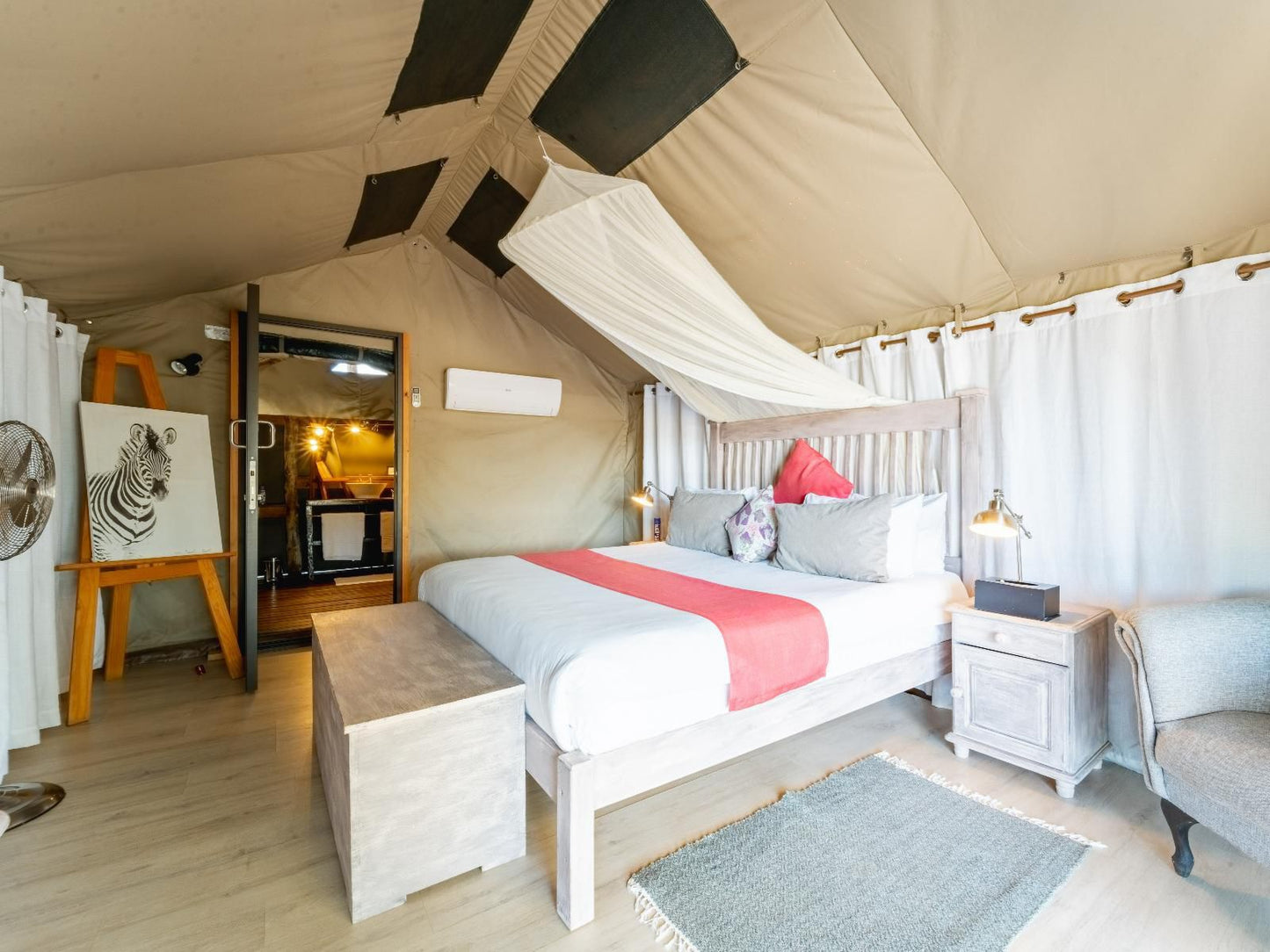 Tlouwana Camp, Double Premier Tent, Tent, Architecture, Bedroom