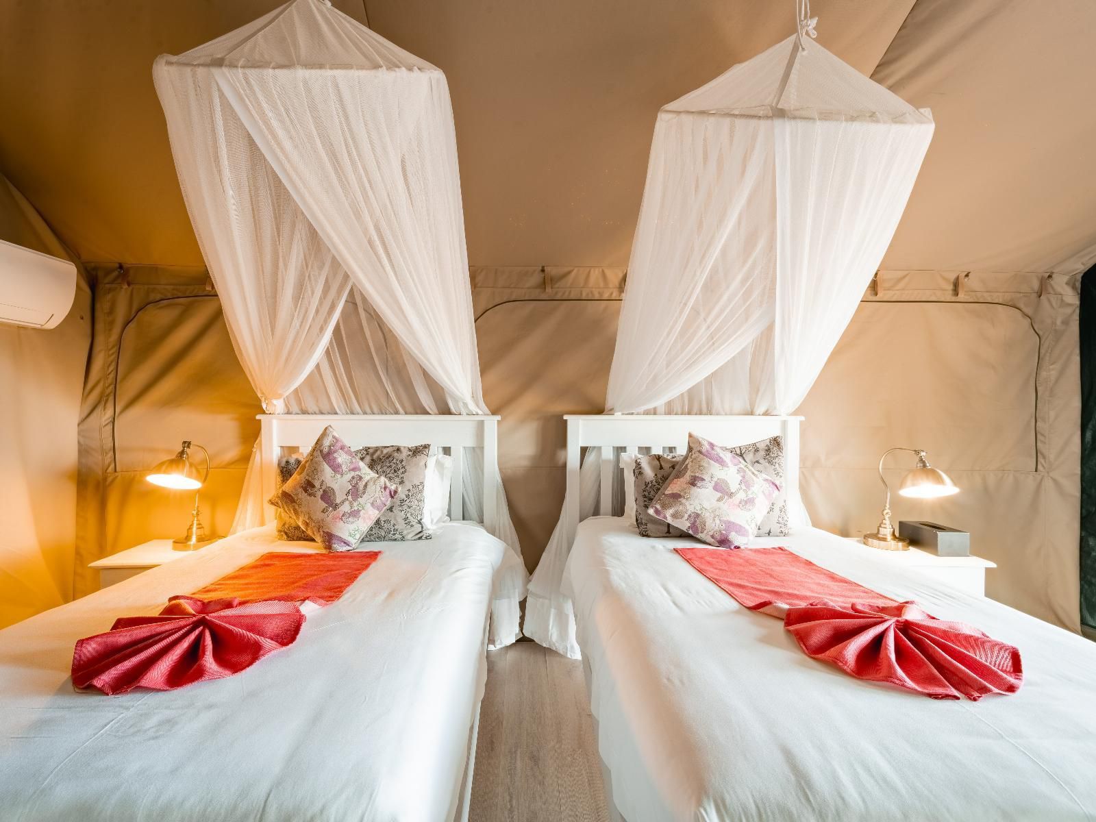 Tlouwana Camp, Double Premier Tent, Tent, Architecture, Bedroom