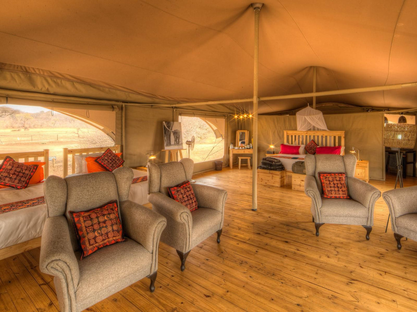 Tlouwana Camp, Twin Classic Tent, Colorful, Tent, Architecture