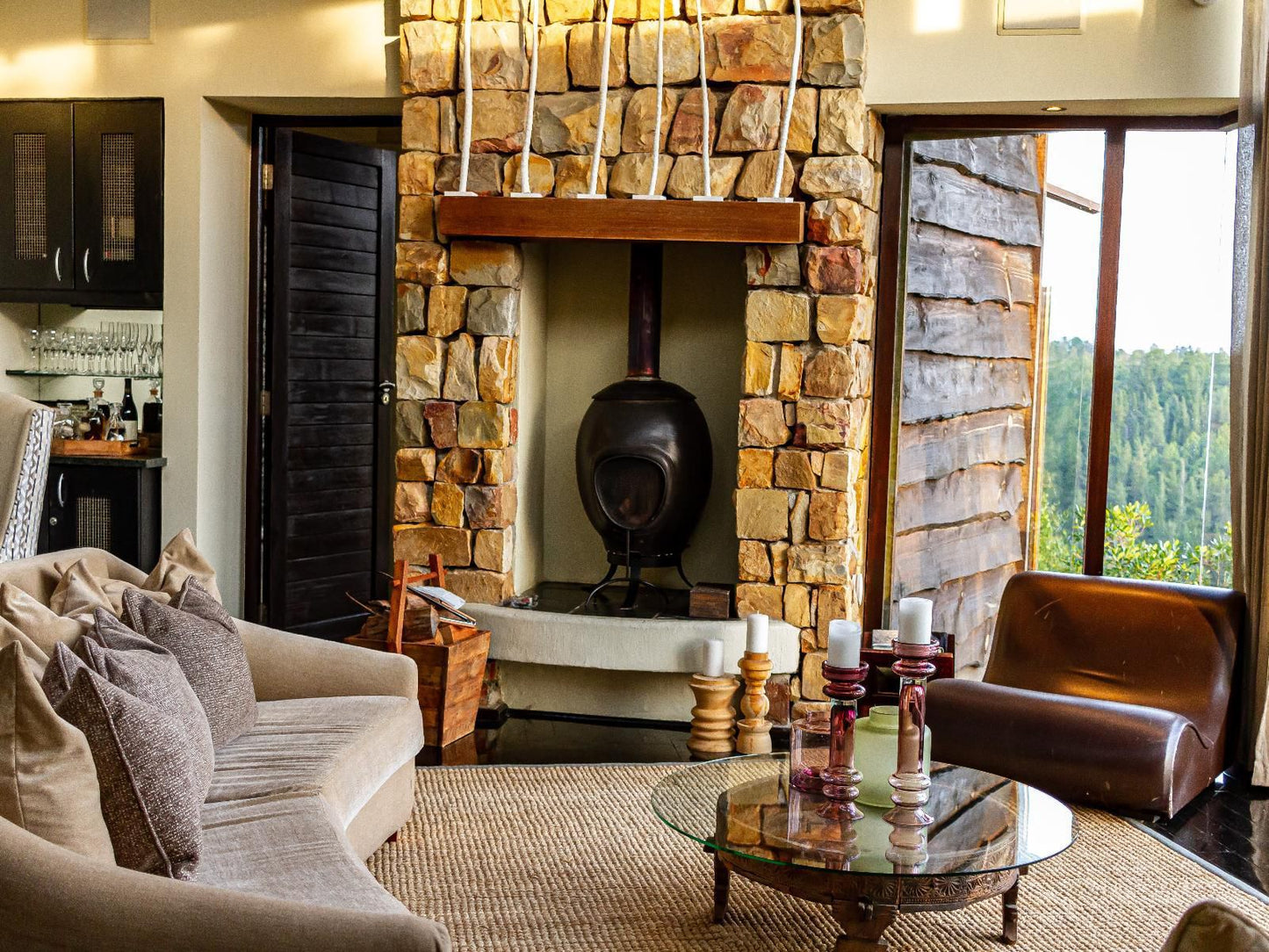 Tsala Treetop Lodge And Villas Plettenberg Bay Western Cape South Africa Fireplace, Living Room