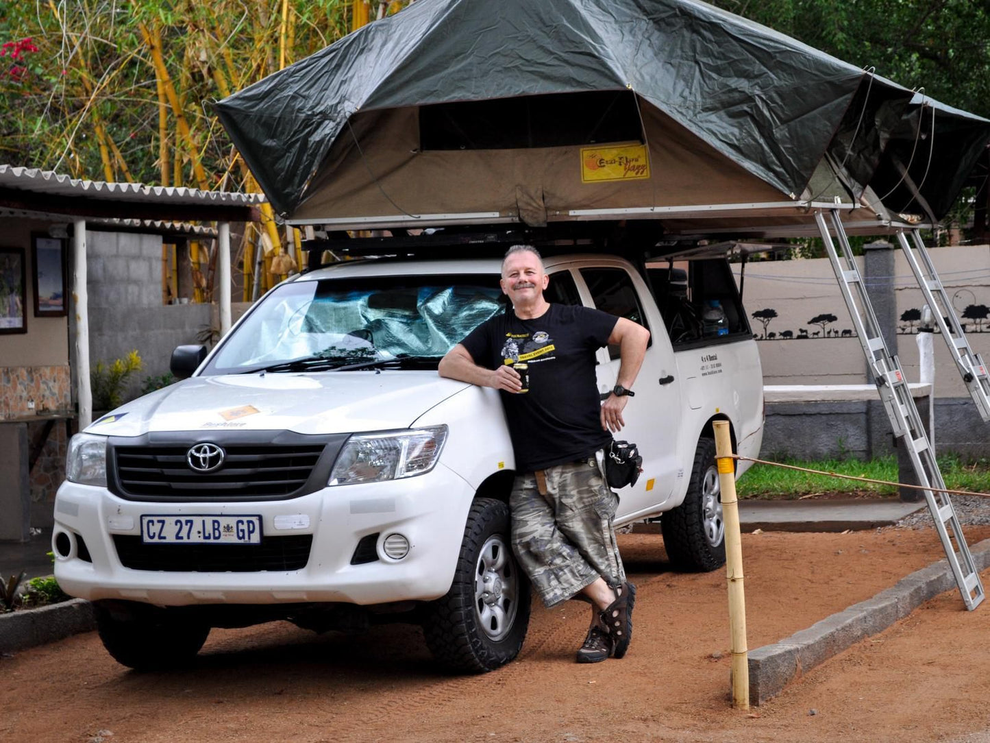 Victoria Falls Backpackers Lodge, Twin Ensuite Room, Face, Person, One Face, Tent, Architecture, Vehicle, Frontal Face