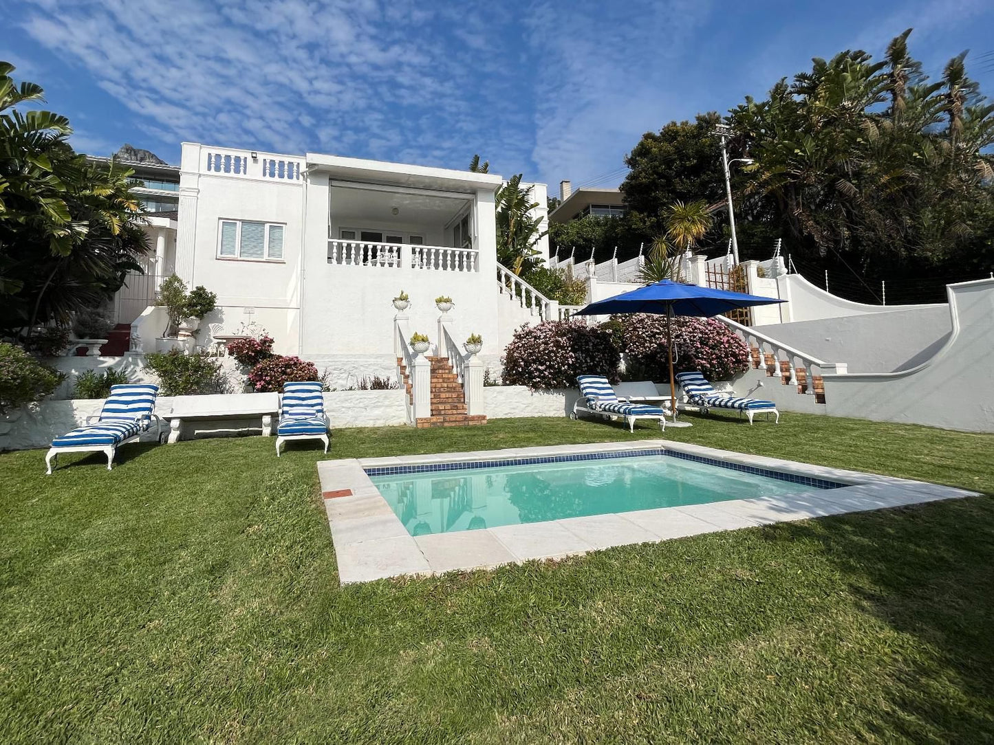 Villa On Camps Bay Drive Camps Bay Cape Town Western Cape South Africa Complementary Colors, House, Building, Architecture, Palm Tree, Plant, Nature, Wood, Garden, Living Room, Swimming Pool