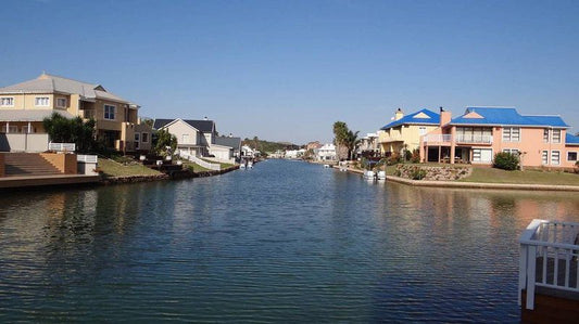 Waterside Living Waterways Canal 05 Marina Martinique Jeffreys Bay Eastern Cape South Africa Boat, Vehicle, House, Building, Architecture, Palm Tree, Plant, Nature, Wood, River, Waters